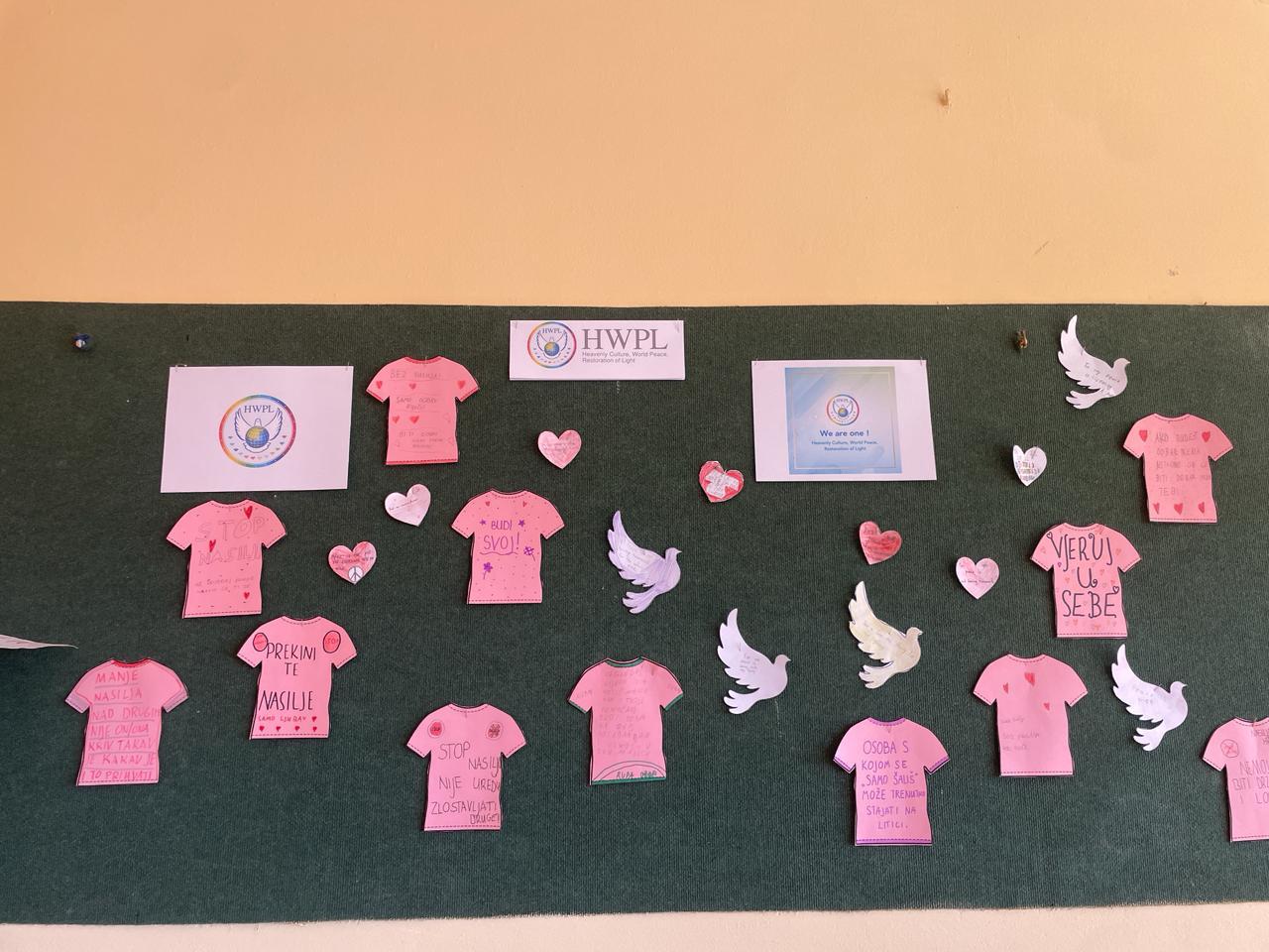 Peace messages created by students